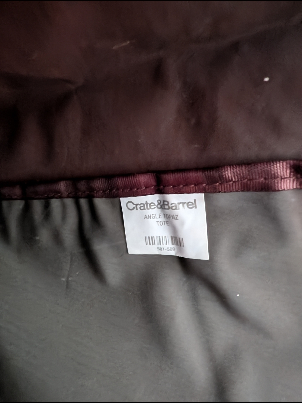 Crate & Barrel Everyday Two-Tone Canvas Tote Bag - Teal and Brown - Picture 5 of 6